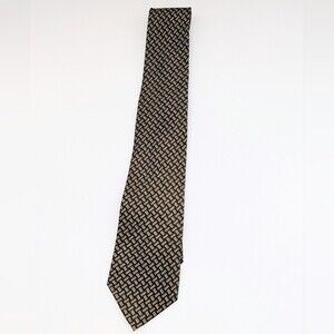 Bialucci Collection Striking Black & Gold Patterned Tie Perfect for Teens